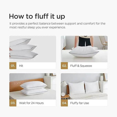 Luxury Cooling Bed Pillows with Breathable 3D Microfiber - Sleep Galleria