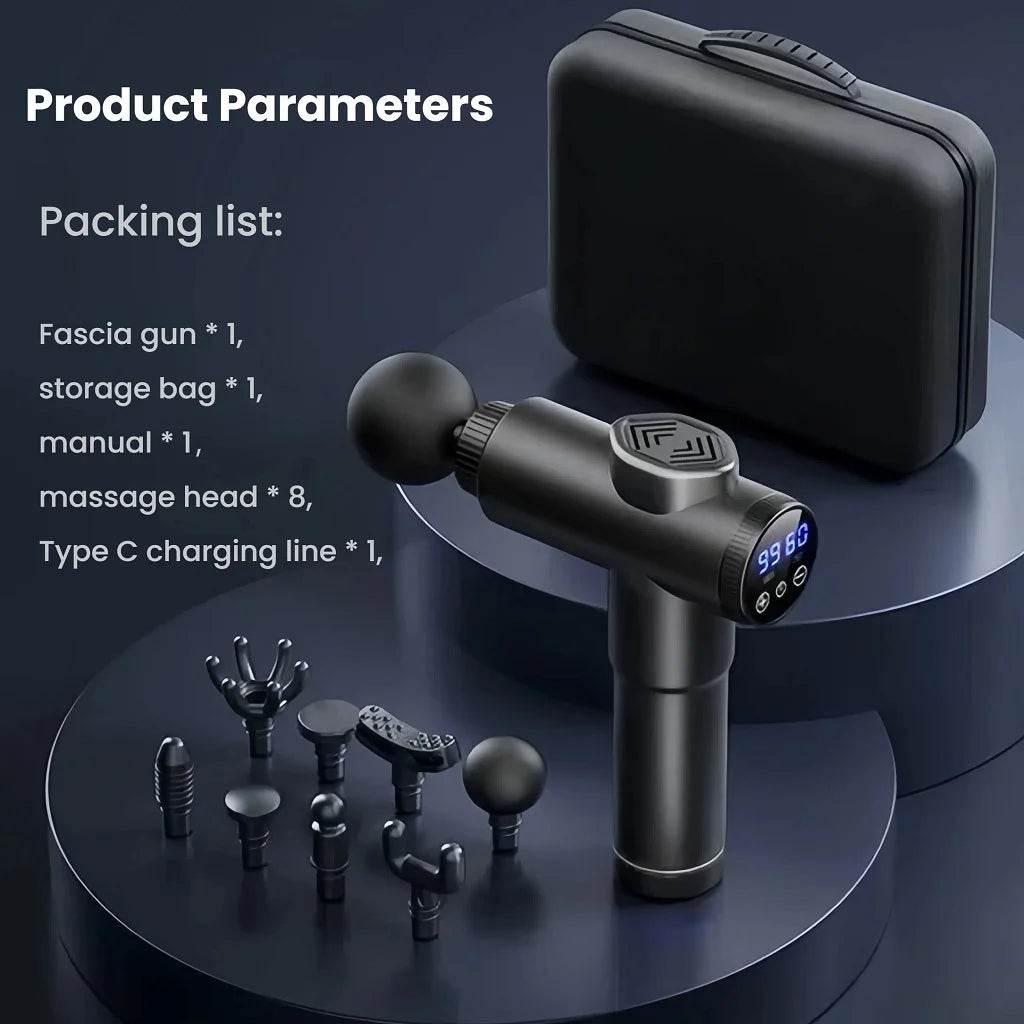 Massage Gun with LCD Touch Screen for Deep Muscle Recovery - Omega Lifestyles