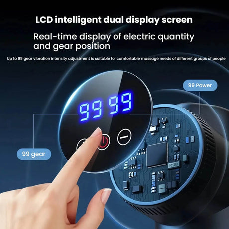 Massage Gun with LCD Touch Screen for Deep Muscle Recovery - Omega Lifestyles