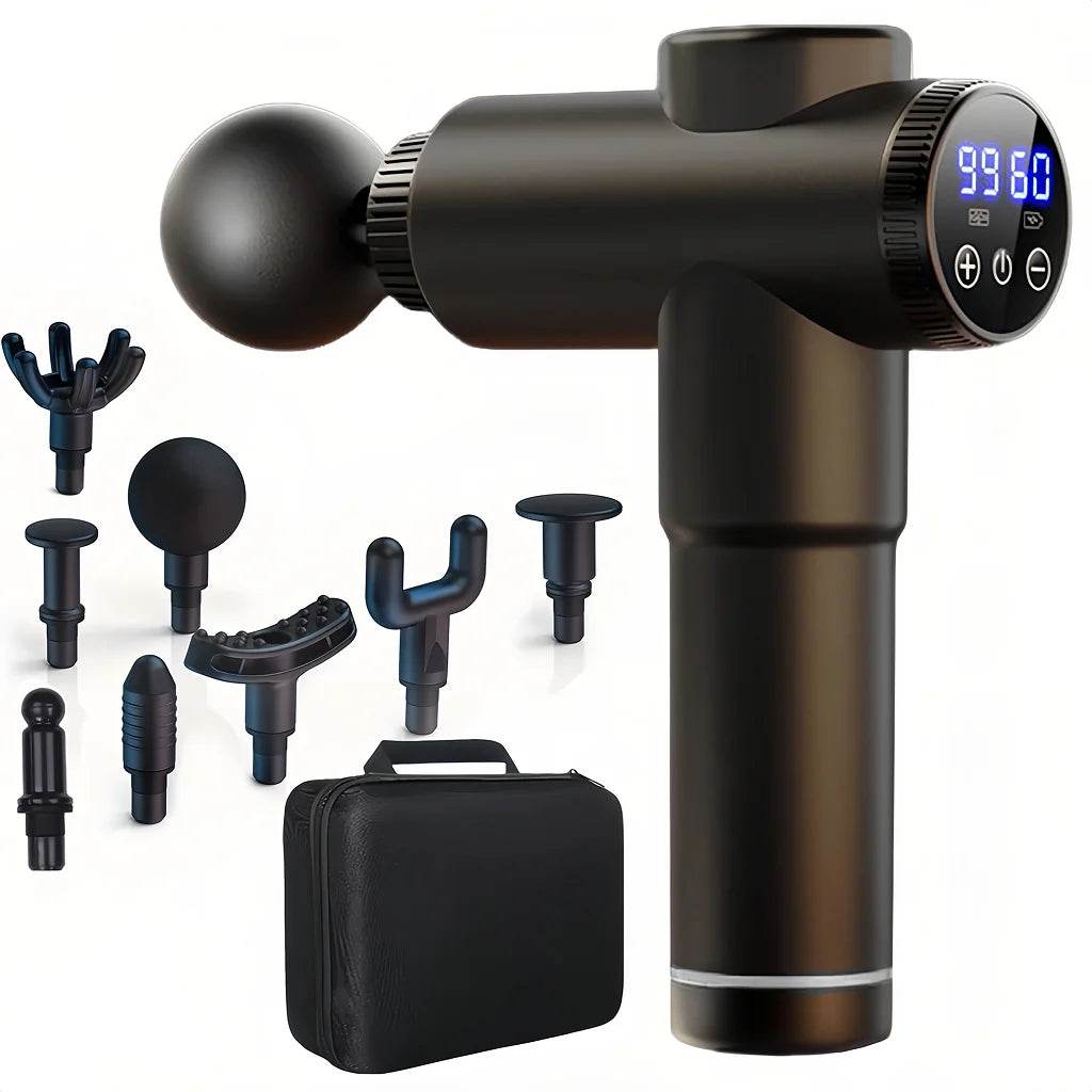 Massage Gun with LCD Touch Screen for Deep Muscle Recovery - Omega Lifestyles