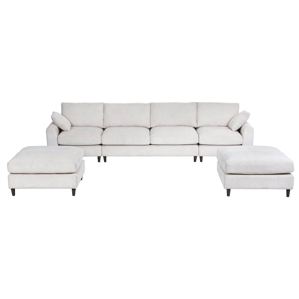 Mid-Century Modern Corduroy Modular Sectional Sofa - Sleep Galleria