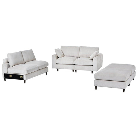 Mid-Century Modern Corduroy Modular Sectional Sofa - Sleep Galleria