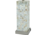 Modern Chrome Mosaic Pattern Table Lamp With Diffused Light - Omega Lifestyles