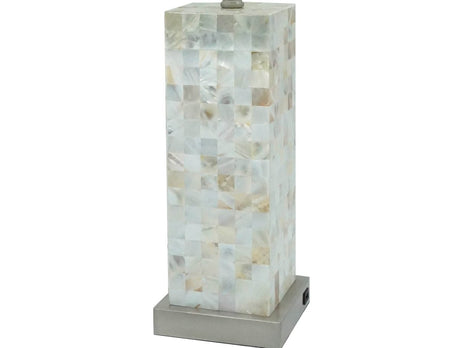 Modern Chrome Mosaic Pattern Table Lamp With Diffused Light - Omega Lifestyles