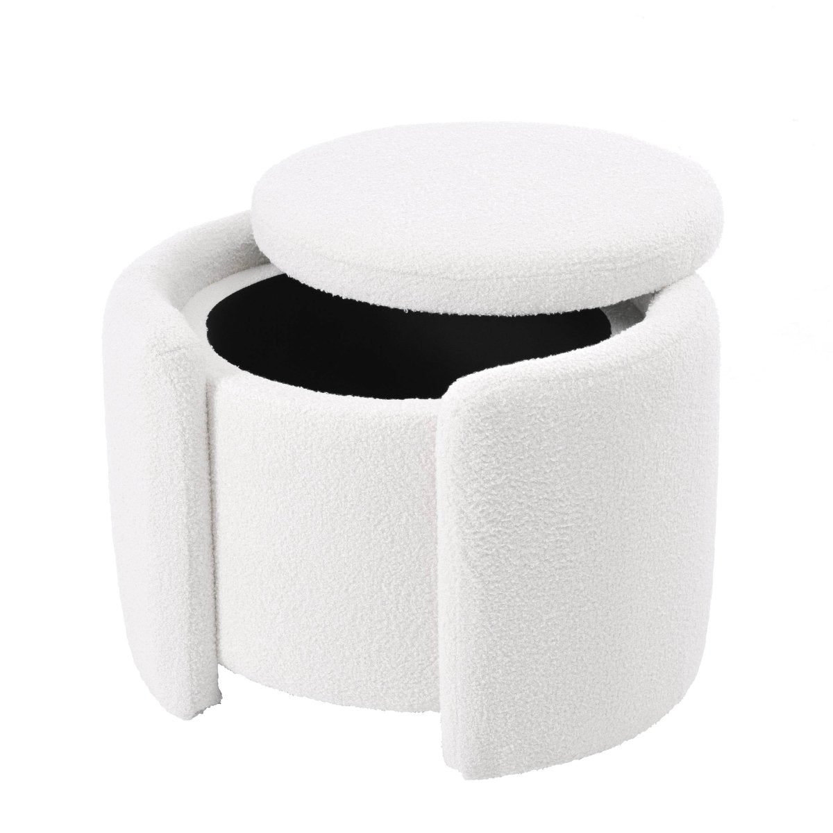 Multi-Functional Teddy Wool Storage Ottoman Stool - Omega Lifestyles