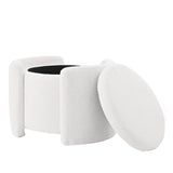 Multi-Functional Teddy Wool Storage Ottoman Stool - Omega Lifestyles