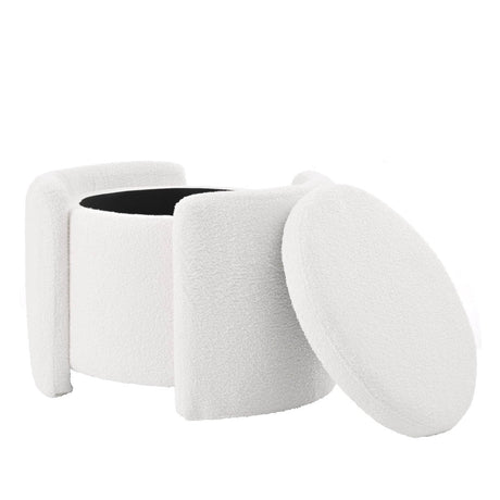 Multi-Functional Teddy Wool Storage Ottoman Stool - Omega Lifestyles