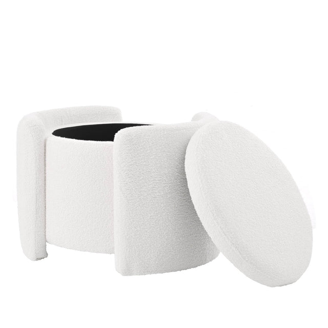 Multi-Functional Teddy Wool Storage Ottoman Stool - Omega Lifestyles