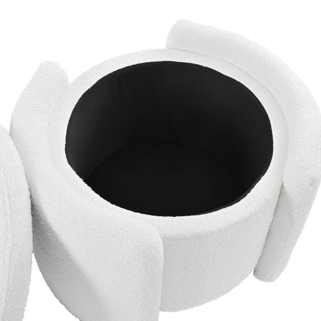 Multi-Functional Teddy Wool Storage Ottoman Stool - Omega Lifestyles