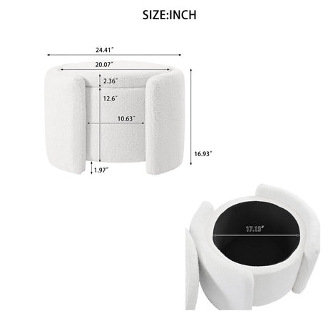 Multi-Functional Teddy Wool Storage Ottoman Stool - Omega Lifestyles