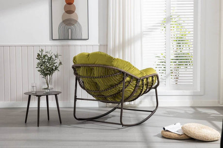 Outdoor Oversized Hand-Woven Rattan Rocking Chair - Omega Lifestyles
