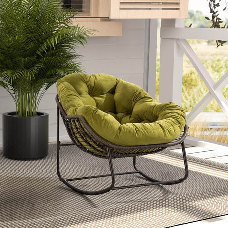 Outdoor Oversized Hand-Woven Rattan Rocking Chair - Omega Lifestyles