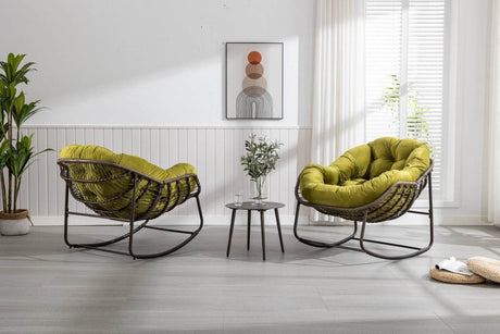 Outdoor Oversized Hand-Woven Rattan Rocking Chair - Omega Lifestyles