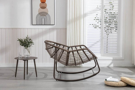 Outdoor Oversized Hand-Woven Rattan Rocking Chair - Omega Lifestyles
