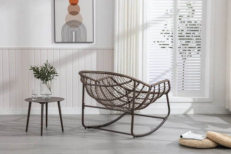 Outdoor Oversized Hand-Woven Rattan Rocking Chair - Omega Lifestyles
