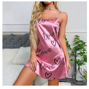 Silk Floral Print Women’s Nightdress Sleepwear - Omega Lifestyles