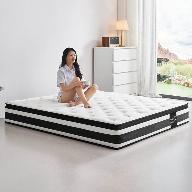 Soft 12-Inch Plush Memory Foam Pocket Spring Mattress - Omega Lifestyles