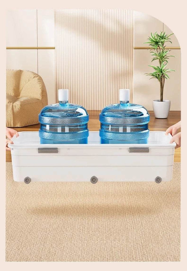 Underbed Organizer Plastic Multi-Layer Bed Under-Storage Box Extra-Large Capacity Bin With Wheels For Clothes, Quilts, Toys - Omega Lifestyles