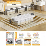 Underbed Organizer Plastic Multi-Layer Bed Under-Storage Box Extra-Large Capacity Bin With Wheels For Clothes, Quilts, Toys - Omega Lifestyles