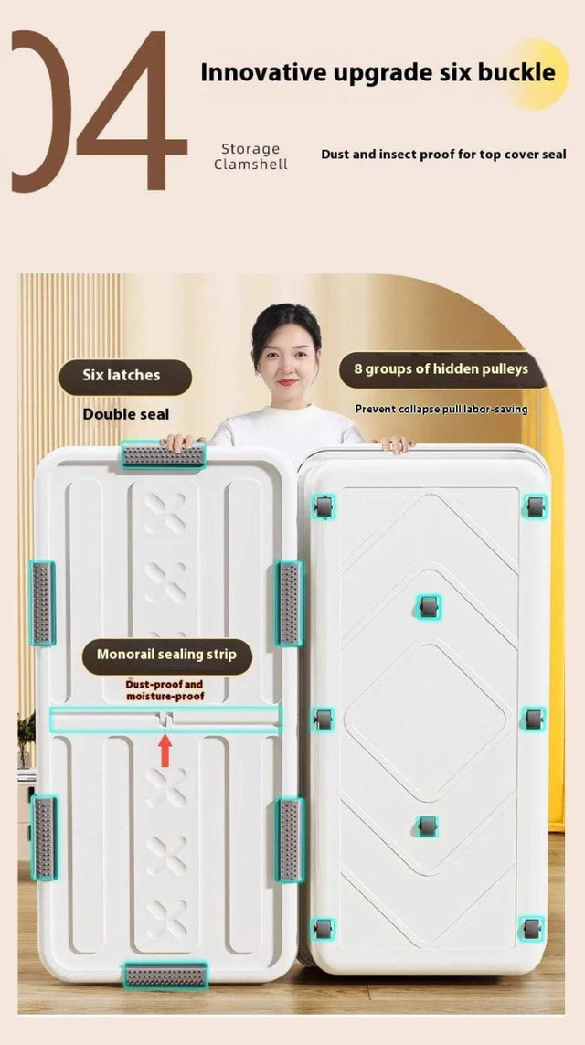 Underbed Organizer Plastic Multi-Layer Bed Under-Storage Box Extra-Large Capacity Bin With Wheels For Clothes, Quilts, Toys - Omega Lifestyles