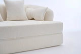 2-in-1 Foldable Chenille Fabric Sofa Bed With Pillows - Omega Lifestyles