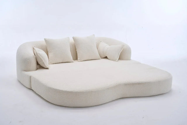 2-in-1 Foldable Chenille Fabric Sofa Bed With Pillows - Omega Lifestyles