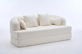 2-in-1 Foldable Chenille Fabric Sofa Bed With Pillows - Omega Lifestyles