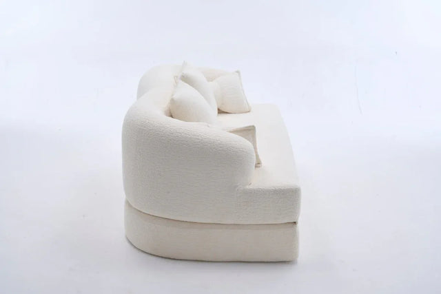 2-in-1 Foldable Chenille Fabric Sofa Bed With Pillows - Omega Lifestyles