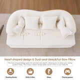 2-in-1 Foldable Chenille Fabric Sofa Bed With Pillows - Omega Lifestyles