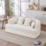 2-in-1 Foldable Chenille Fabric Sofa Bed With Pillows - Omega Lifestyles