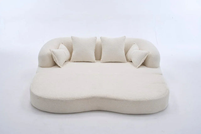 2-in-1 Foldable Chenille Fabric Sofa Bed With Pillows - Omega Lifestyles