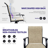 2 - Piece Outdoor Modern Textilene Swivel Patio Chairs - Restanew - Omega Lifestyles