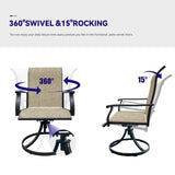 2 - Piece Outdoor Modern Textilene Swivel Patio Chairs - Restanew - Omega Lifestyles