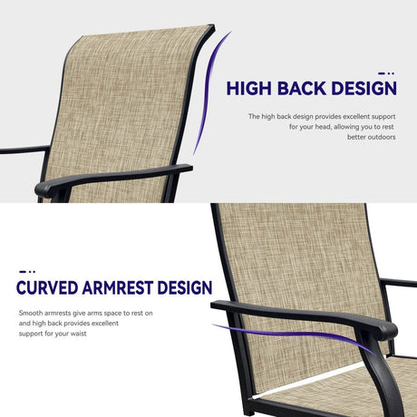 2 - Piece Outdoor Modern Textilene Swivel Patio Chairs - Restanew - Omega Lifestyles