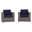 2 - Piece Outdoor Wicker Club Chair Set With Sunbrella Cushions - Restanew - Omega Lifestyles