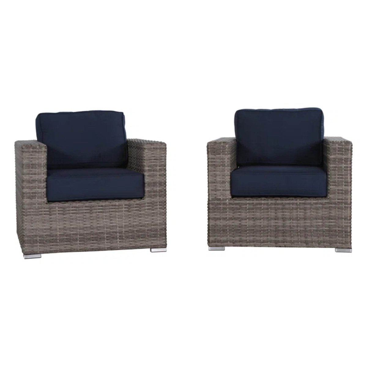 2 - Piece Outdoor Wicker Club Chair Set With Sunbrella Cushions - Restanew - Omega Lifestyles