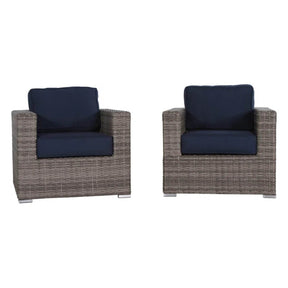 2-Piece Outdoor Wicker Club Chair Set With Sunbrella Cushions - Omega Lifestyles