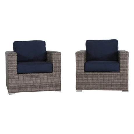 2 - Piece Outdoor Wicker Club Chair Set With Sunbrella Cushions - Restanew - Omega Lifestyles