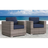 2 - Piece Outdoor Wicker Club Chair Set With Sunbrella Cushions - Restanew - Omega Lifestyles