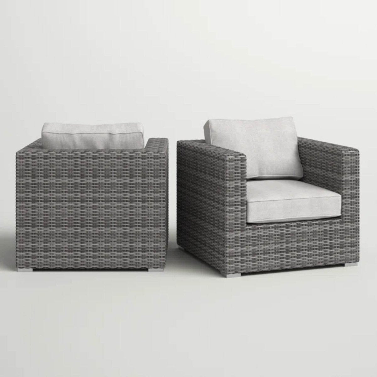 2 - Piece Outdoor Wicker Patio Club Chair Set With Cushions - Restanew - Omega Lifestyles