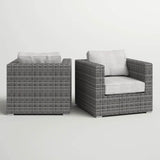 2 - Piece Outdoor Wicker Patio Club Chair Set With Cushions - Restanew - Omega Lifestyles