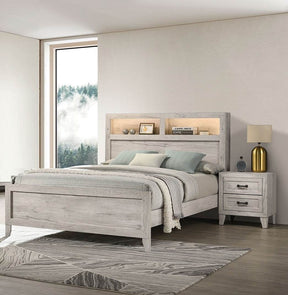 3-Piece Contemporary White Wash Bedroom Furniture Set - Omega Lifestyles