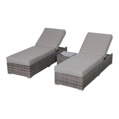 3 - Piece Fully Assembled Weather - Resistant Wicker Chaise Lounge Set - Restanew - Omega Lifestyles