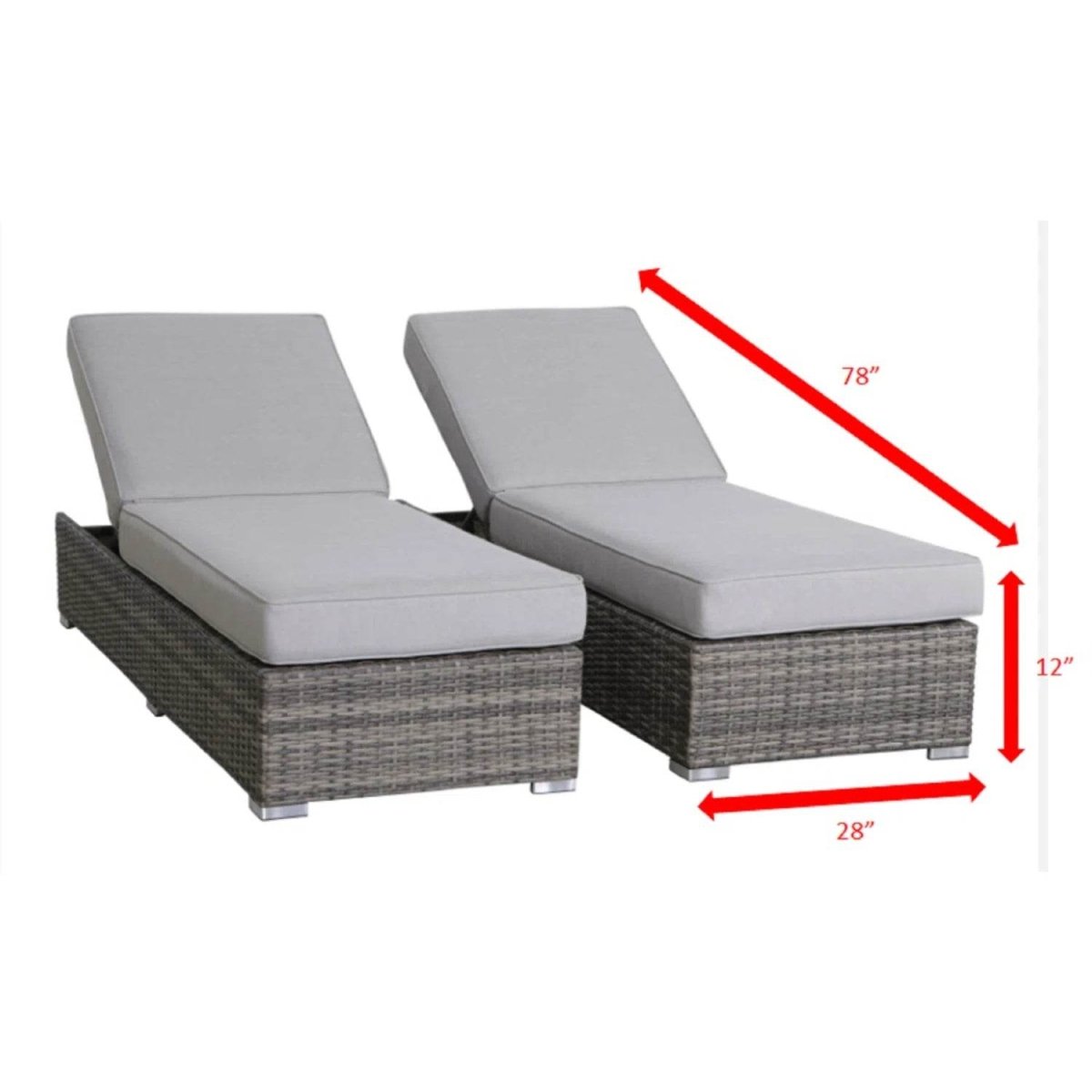 3 - Piece Fully Assembled Weather - Resistant Wicker Chaise Lounge Set - Restanew - Omega Lifestyles