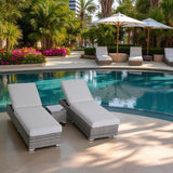 3 - Piece Fully Assembled Weather - Resistant Wicker Chaise Lounge Set - Restanew - Omega Lifestyles