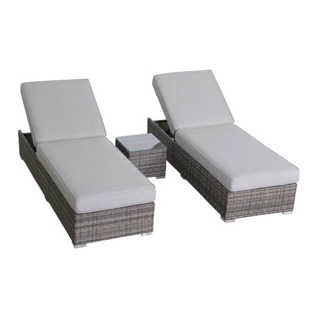 3 - Piece Fully Assembled Weather - Resistant Wicker Chaise Lounge Set - Restanew - Omega Lifestyles