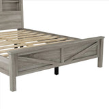 3-Piece Queen Antique Gray Farmhouse Platform Bed Set - Omega Lifestyles