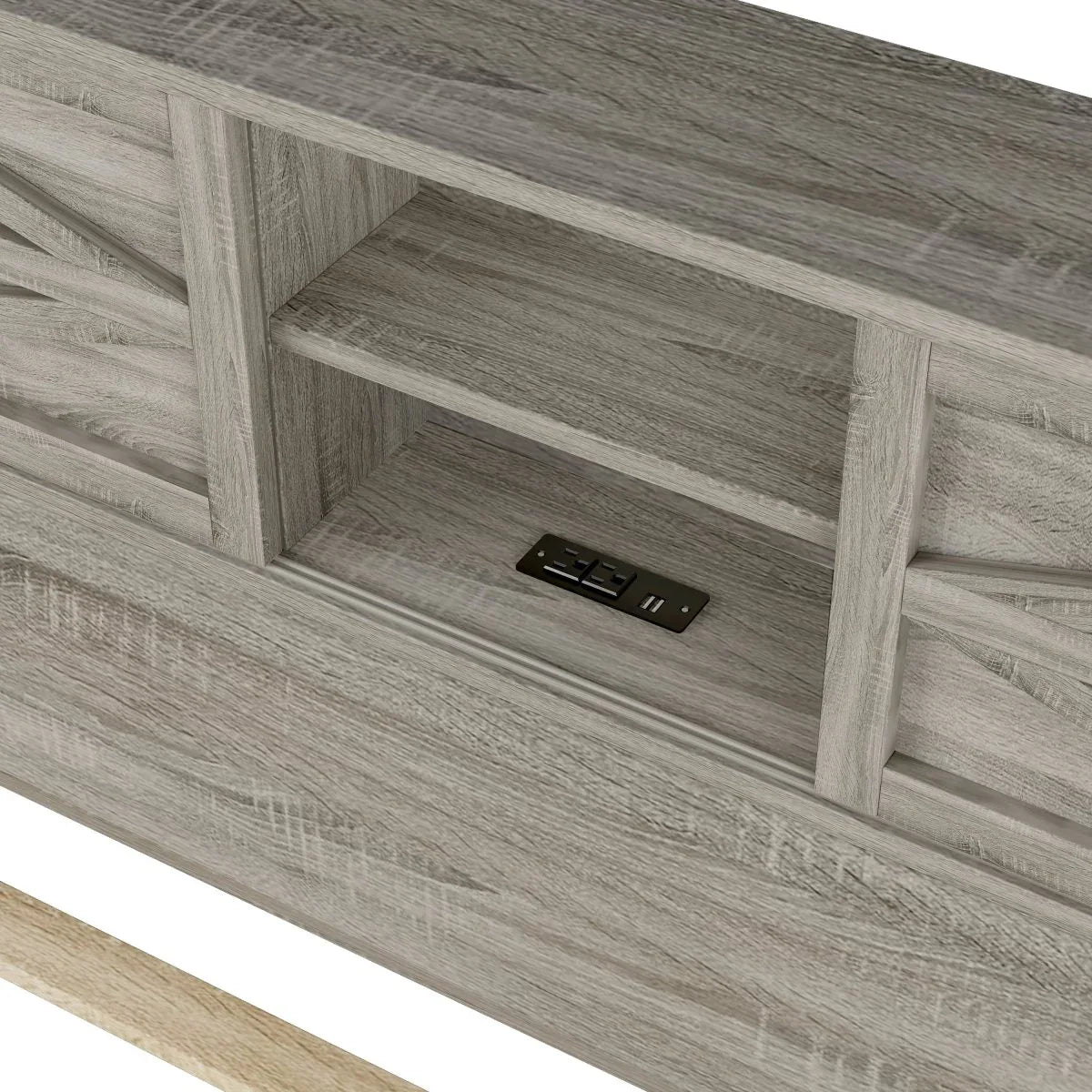 3-Piece Queen Antique Gray Farmhouse Platform Bed Set - Omega Lifestyles