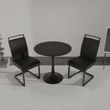 31.5-Inch Round Black MDF Dining Table Set With Chairs - Omega Lifestyles