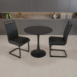 31.5-Inch Round Black MDF Dining Table Set With Chairs - Omega Lifestyles